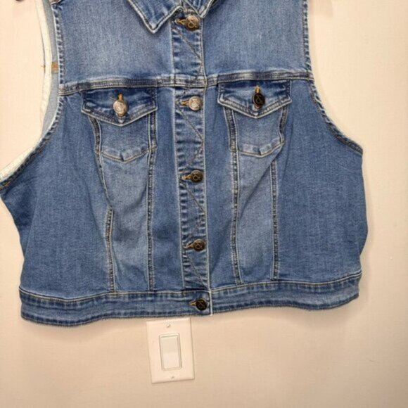 Addition Elle Love & Legend Sleeveless Denim Vest Size 20 - Picture 6 of 10